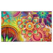 Tissu Motif funky rétro Abstrait Bohème (Fat Quarter)