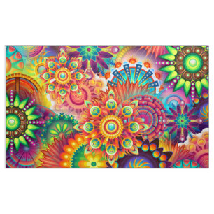 Tissu Motif funky rétro Abstrait Bohème