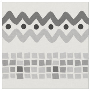 Tissu Motif géométrique abstrait aztèque gris triangle