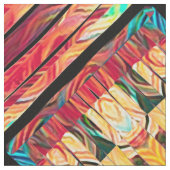 Tissu Motif géométrique Abstrait bleu orange jaune (Fermer)