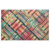 Tissu Motif géométrique Abstrait bleu orange jaune (Fat Quarter)