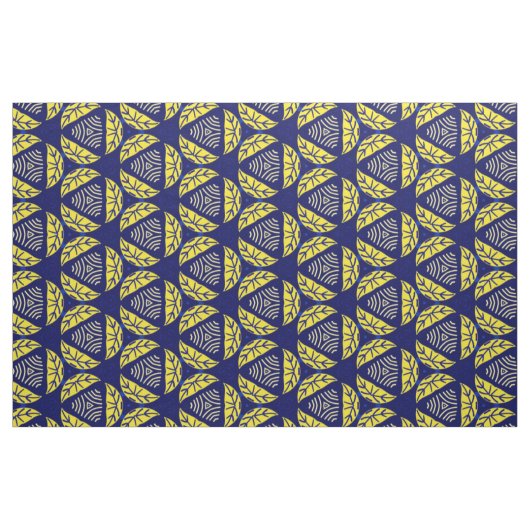 Tissu Motif géométrique Abstrait triangle jaune bleu (Yard)