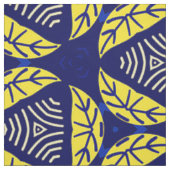 Tissu Motif géométrique Abstrait triangle jaune bleu (Échantillon)