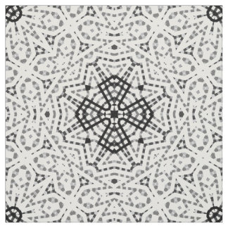 Tissu Motif géométrique ajouré noir et blanc