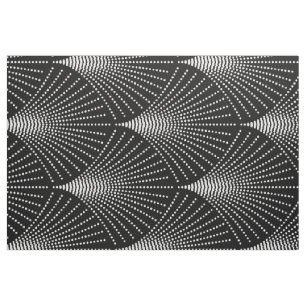 Tissu Motif géométrique Art déco noir et blanc
