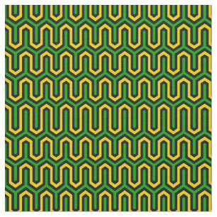Tissu Motif géométrique aux couleurs du drapeau jamaïcai
