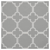 Tissu Motif géométrique blanc et gris (Échantillon)