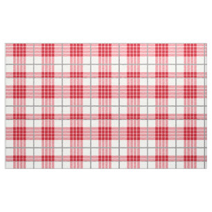 Tissu Motif géométrique blanc rouge et gris