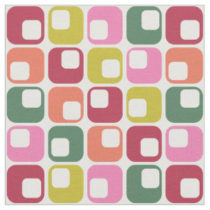 Tissu Motif géométrique Carré rétro lumineux