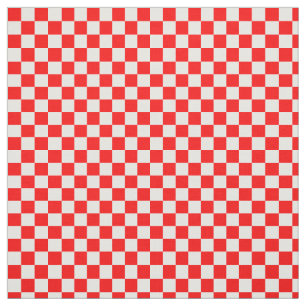 Tissu Motif géométrique croate rouge blanc Checkers