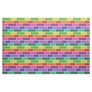 Tissu Motif géométrique de briques modernes colorées