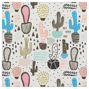 Tissu Motif géométrique de cactus moderne