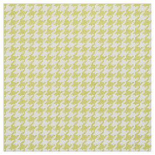 Tissu Motif géométrique de pied-de-poule jaune et blanc