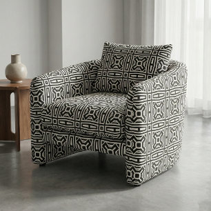 Tissu Motif géométrique Op Art Abstrait noir et blanc