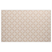 Tissu Motif Géométrique Rétro Blanc Et Tan (Yard)