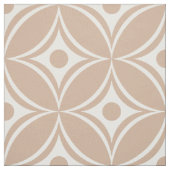 Tissu Motif Géométrique Rétro Blanc Et Tan (Échantillon)