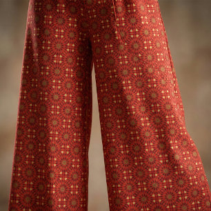 Tissu Motif géométrique rouge mosaïque orientale