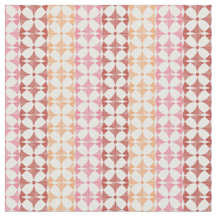 Tissu Motif géométrique rouge rayures ikat