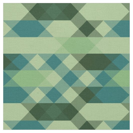 Tissu Motif géométrique sarcelle et vert (Fermer)