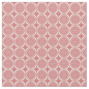 Tissu Motif géométrique traditionnel rouge de Chinois