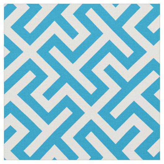 Tissu Motif géométrique turquoise blanc abstrait (Fermer)