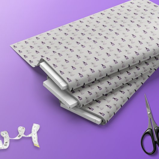Tissu Motif Ghost Gnome d'Halloween