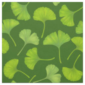 Tissu Motif Ginkgo sur vert foncé (Échantillon)
