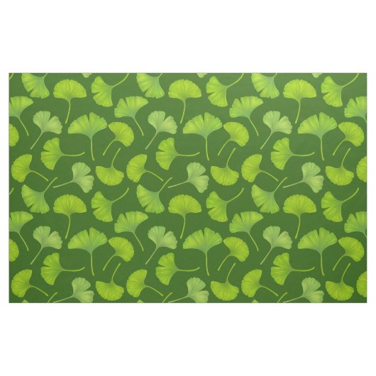 Tissu Motif Ginkgo sur vert foncé (Fat Quarter)
