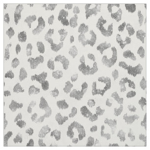 Tissu Motif girly chic d'impression de guépard d'argent