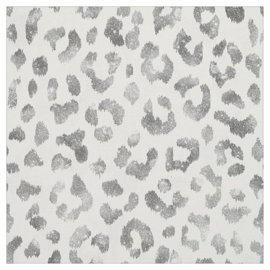 Tissu Motif girly chic d'impression de guépard d'argent (Échantillon)