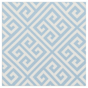 Tissu Motif grec bleu ciel