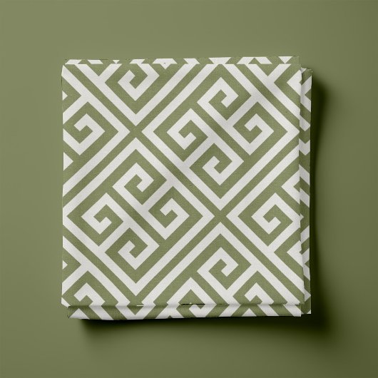 Tissu Motif grec vert olive