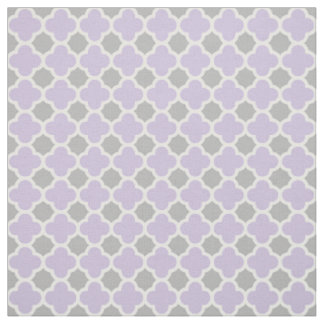 Tissu Motif gris blanc pourpre de Quatrefoil