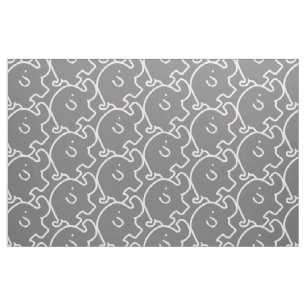 Tissu Motif gris mignon d'éléphants