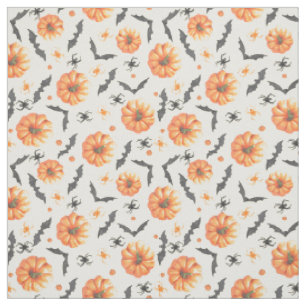 Tissu Motif Halloween aquarelle Trick or Treat