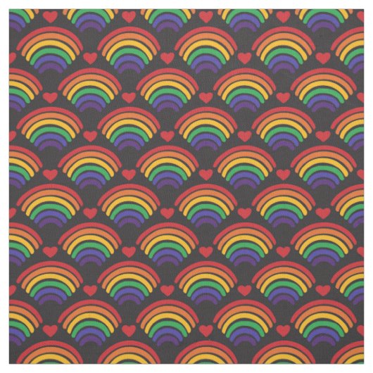 Tissu Motif Hearts & Rainbows (Échantillon)