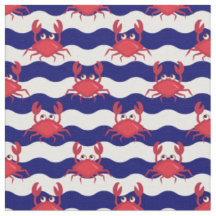 Tissu Motif heureux de crabes
