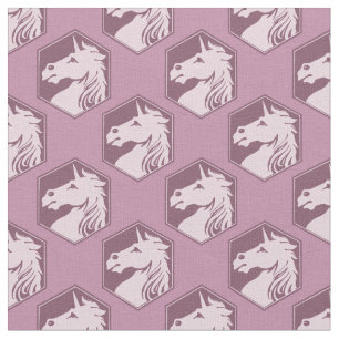 Tissu Motif Hexagonal Licorne Mauve