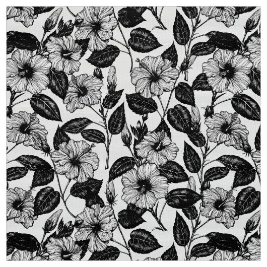 Tissu Motif Hibiscus (Échantillon)