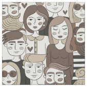 Tissu Motif Hipster (Fermer)