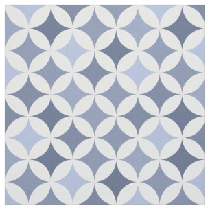 Tissu Motif Hypocycloid géométrique bleu d'hortensia