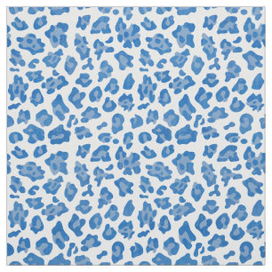 Tissu Motif Imprimé Léopard Bleu Et Blanc Prépa