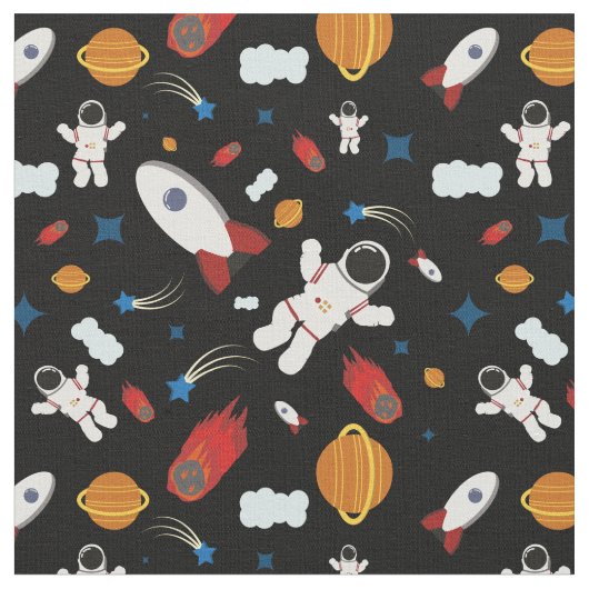 Tissu Motif Indépendant De L'Espace, Astronautes, Rocket (Fermer)