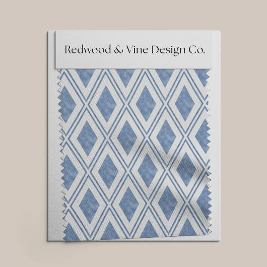 Tissu Motif Indigo Blue Diamond