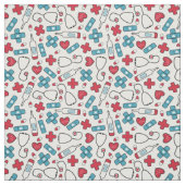 Tissu Motif infirmier du Red Blue Hearts (Échantillon)
