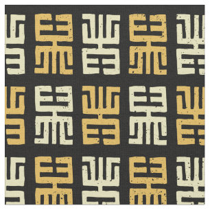 Tissu Motif inspiré par l'impression de boue Noir/Jaun