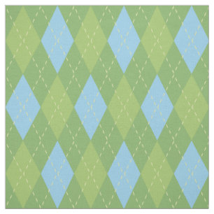 Tissu Motif Jacquard bleu et vert Pastel