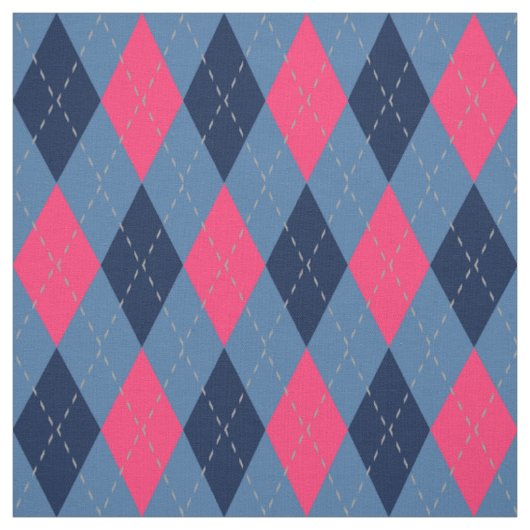 Tissu Motif Jacquard rose et bleu (Échantillon)