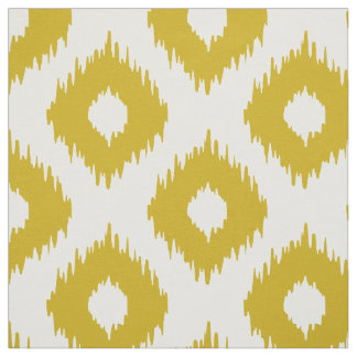 Tissu Motif jaune d'Ikat de moutarde