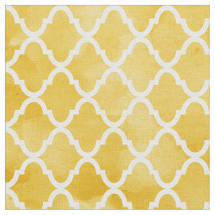 Tissu Motif jaune riche moderne de Quatrefoil